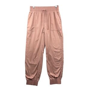 A New Day Womens Small Mauve Pink High Rise Jogger Cargo Utility Pants S